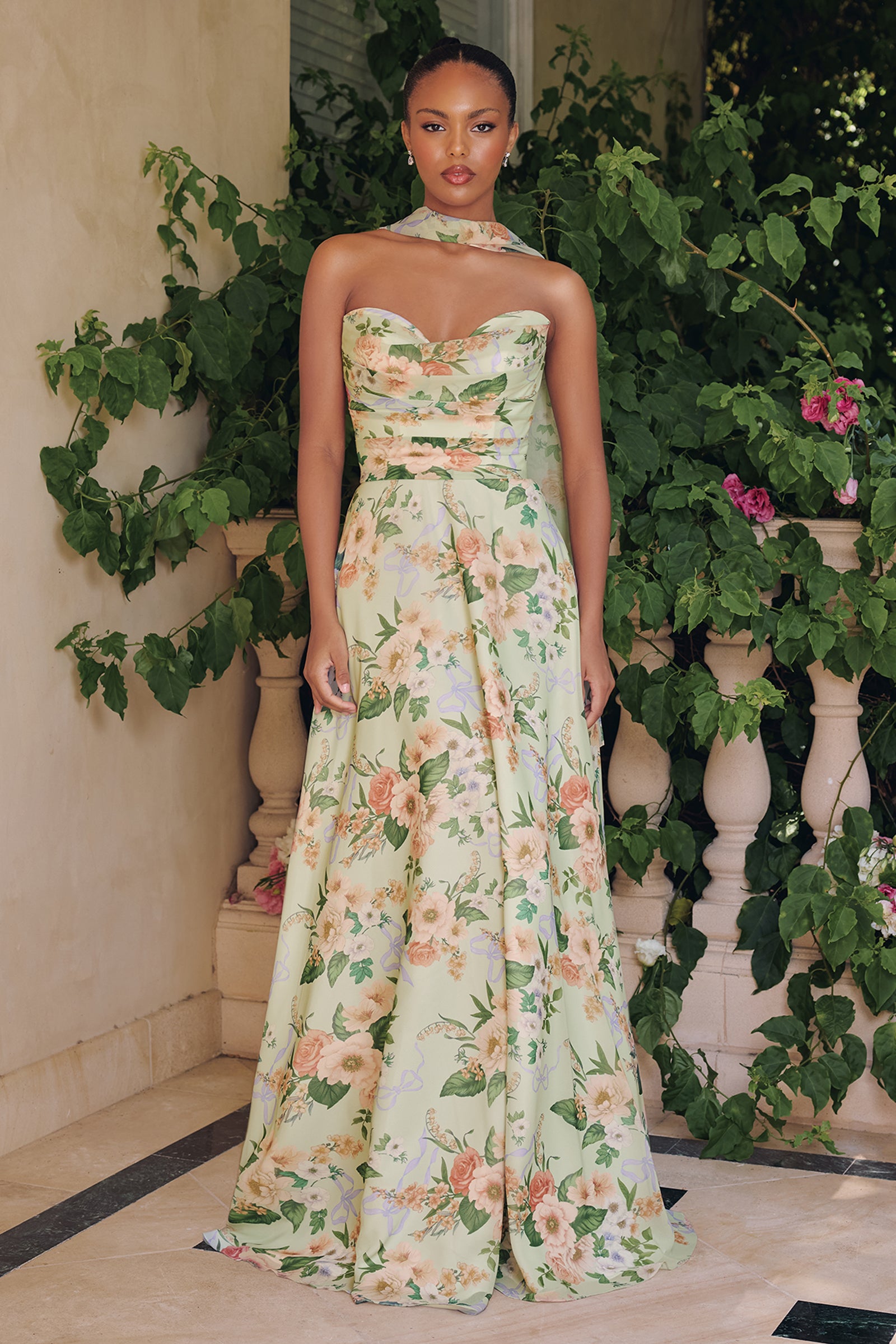 regal romance sage floral jacquard pleated satin midi dress Regal Romance Emerald Floral Jacquard Pleated Satin Midi Dress